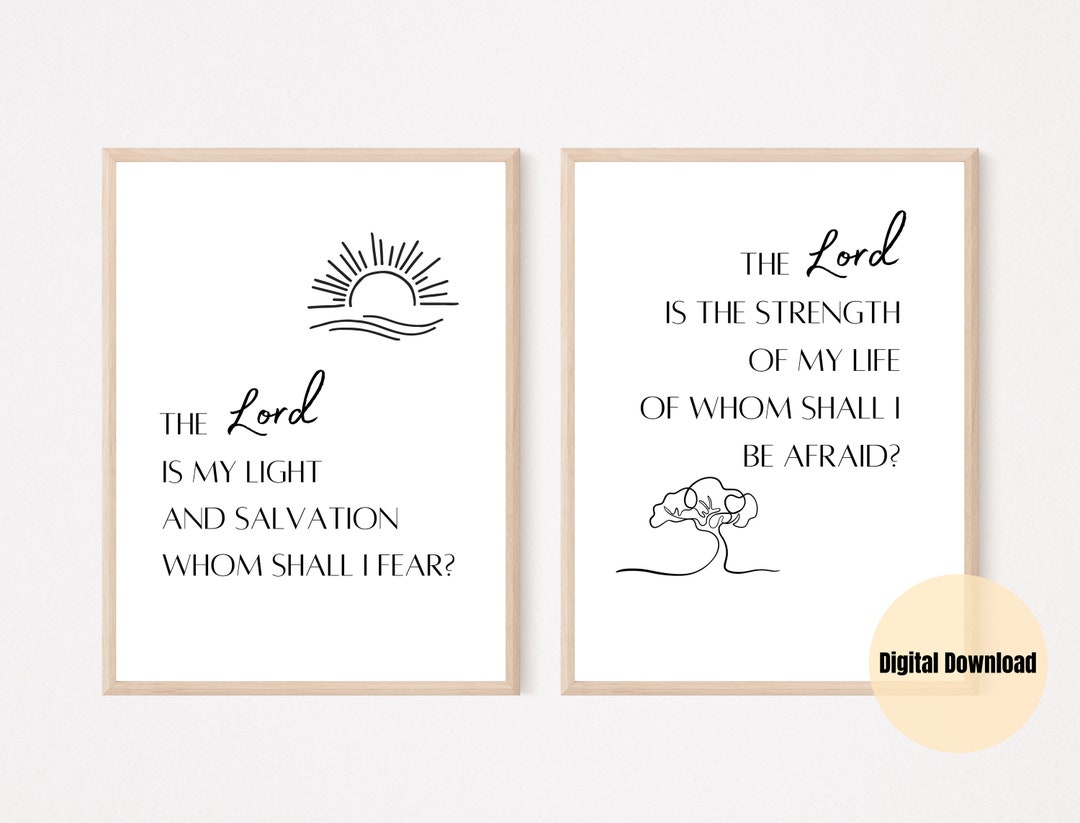 Scripture Wall Art Bible Verse Psalm 27 Printable Set - Etsy