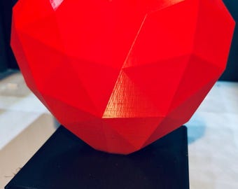 Heart Oragami Figure Statue Stand | Love Couple Valentines Day | Valentines Day Present Gift Festive Holiday Gift for him, gift for her,