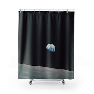 Science Shower Curtain, Universe Shower Curtain, Unique Planet Bathroom Decor, Solar System Art, Astronomy Gift For College Student