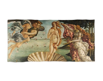 Birth of Venus Beach Towel, Vacation Beach Towel, Unique Beach Towel, Beach Towel for Adults, Boho Print Beach Towel, Fine Classic Art