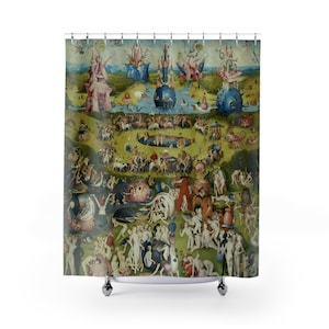 Hieronymus Bosch Garden of Earthly Delights Shower Curtain, Decorate Art Shower Curtain, Renaissance Unique Shower Curtain, Boho Bathroom