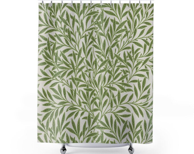 William Morris Willow Pattern Shower Curtain, Trendy Botanical Shower ...