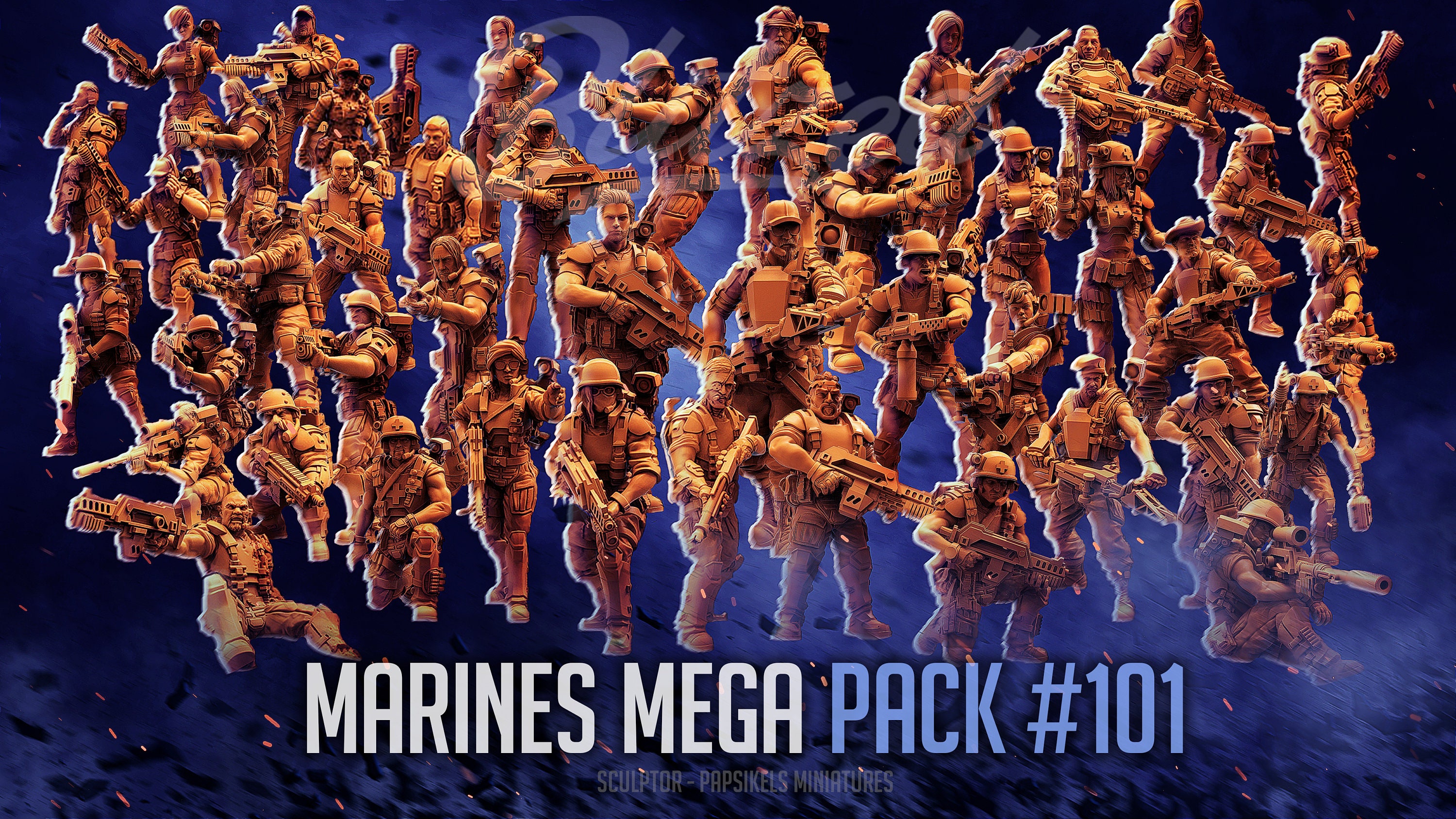 Ulrich Puchala Miniatures ミリタリー模型キット Colonial Marines X 44 - Aliens - (sculpted by Papsikels) - Etsy