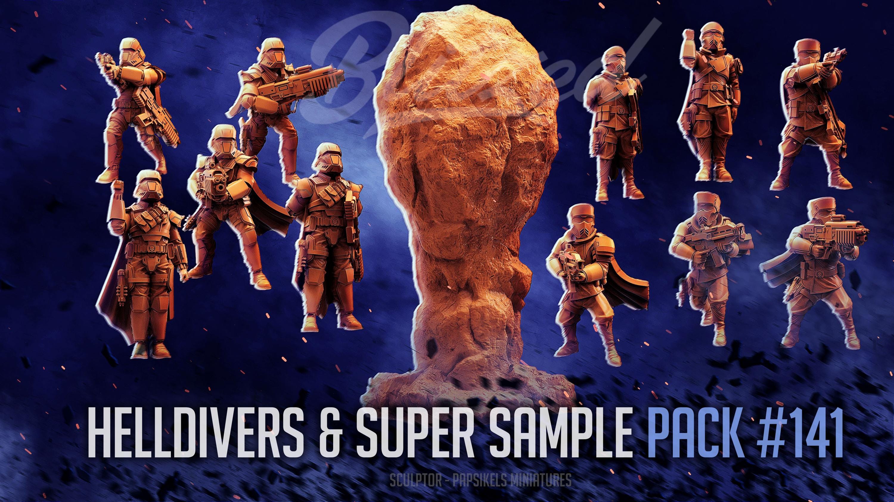 1/10 未塗装未組立 フィギュア ガレージキット HELLDIVERS Helldivers and Super Sample - (sculpted by Papsikels) - Etsy