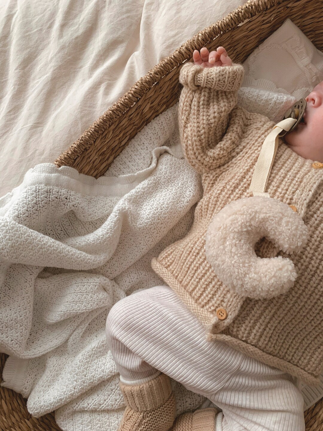 Teddy Moon Dummy Chain / Dummy Holder Handmade Plush Moon Etsy