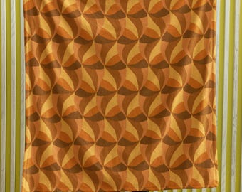 Retro Geometric Pattern Velveteen Plush Blanket | 70s Orange Brown Circles