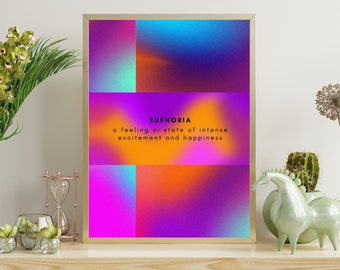 Euphoria, Psychedelic, Digital Print, Wall Art, Powerful, Statement, Bold, Vibey