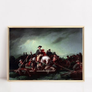 Vintage George Washington Crossing the Delaware I Fourth of July, Independence Day 1776 Wall Art I Instant Printable