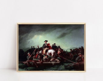 Vintage George Washington Crossing the Delaware I Fourth of July, Independence Day 1776 Wall Art I Instant Printable
