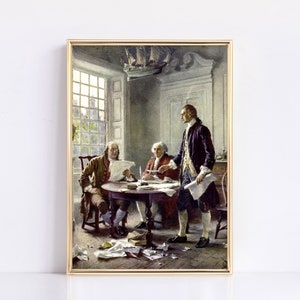 Vintage Writing The Declaration Print I Fourth of July, Independence Day, Founding Fathers Wall Art I Instant Printable