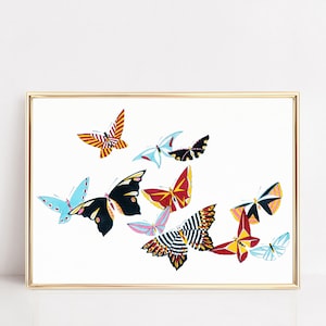 Vintage Japanese Butterflies Illustration Print I Wall Art I Digital Download