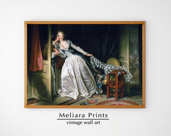 Vintage Stolen Kiss Print I Youth, Romance, Forbidden Love French Wall Art I Bedroom Decor I Digital Download