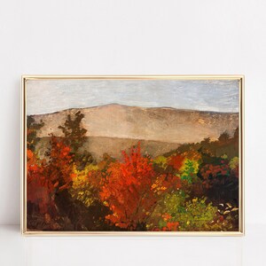 Vintage Autumn Treetops Print I Fall, October Trees and Leaves Decor I Cottagecore, Farm Country Wall Art I Digital Download