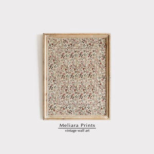 Vintage 1700s Palempore Chintz Wall Art Print I Indian, Chinese Floral Pattern I Digital Download