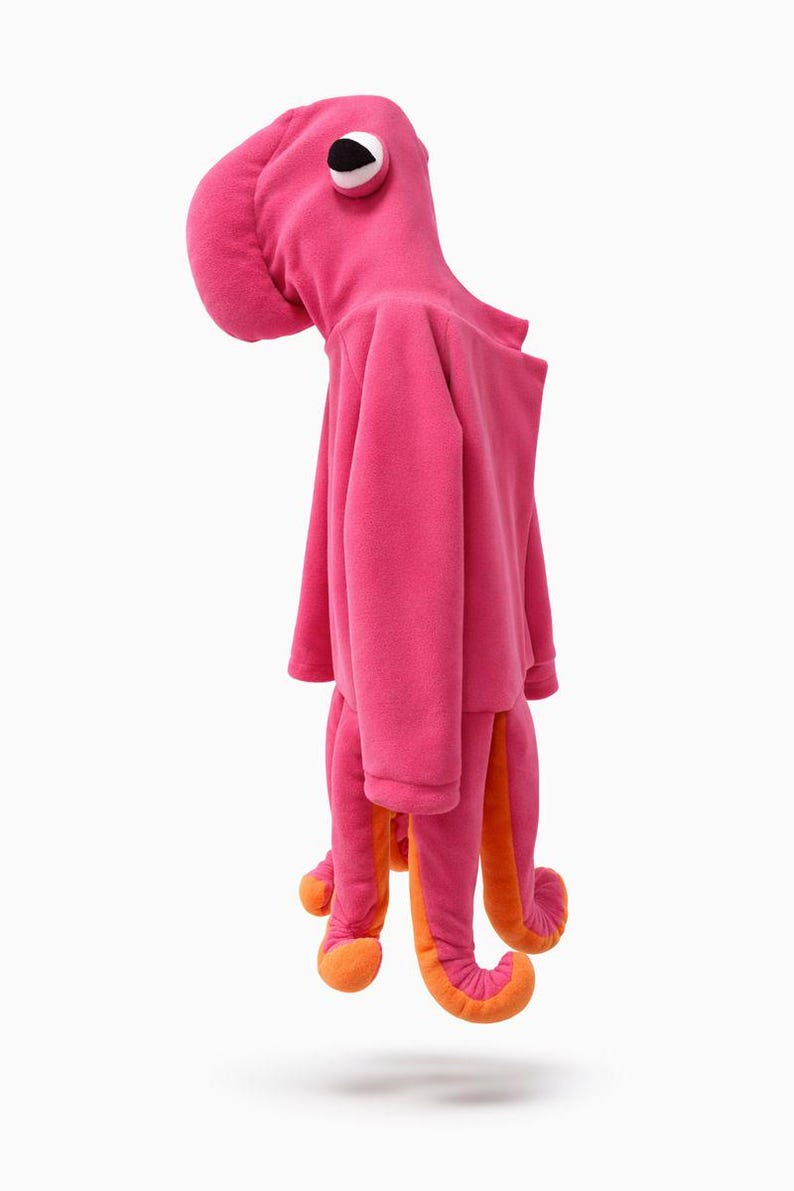Ocean Animal Costume , Under the Sea Pink Octopus , Squid Hoodie Costume image 2