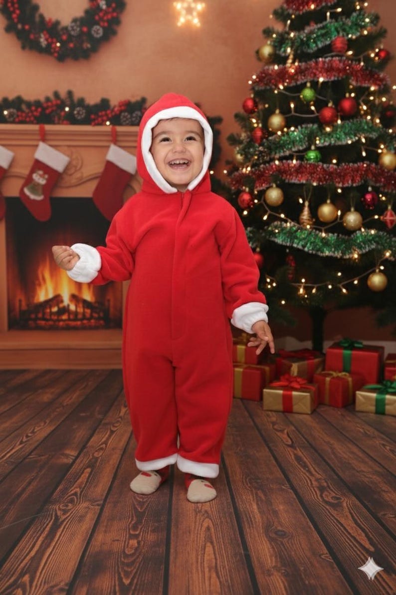 Baby First Christmas Outfit, Christmas Santa Kids, Toddler Jumpsuit, Girls Birthday Dress 画像 1