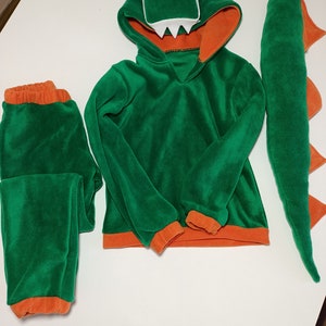 Peut inclure: Costume d'alligator vert et orange pour enfants. Le costume comprend un sweat &agrave; capuche, un pantalon et une queue.