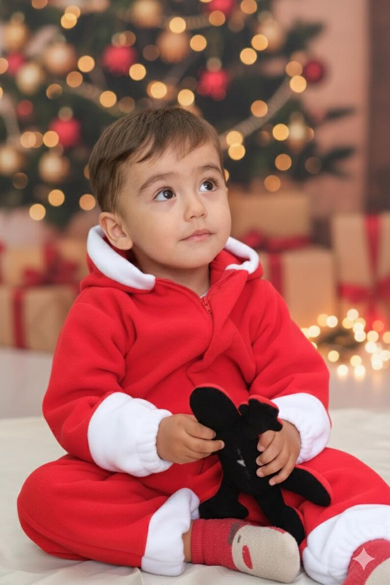 Baby First Christmas Outfit, Christmas Santa Kids, Toddler Jumpsuit, Girls Birthday Dress 画像 2