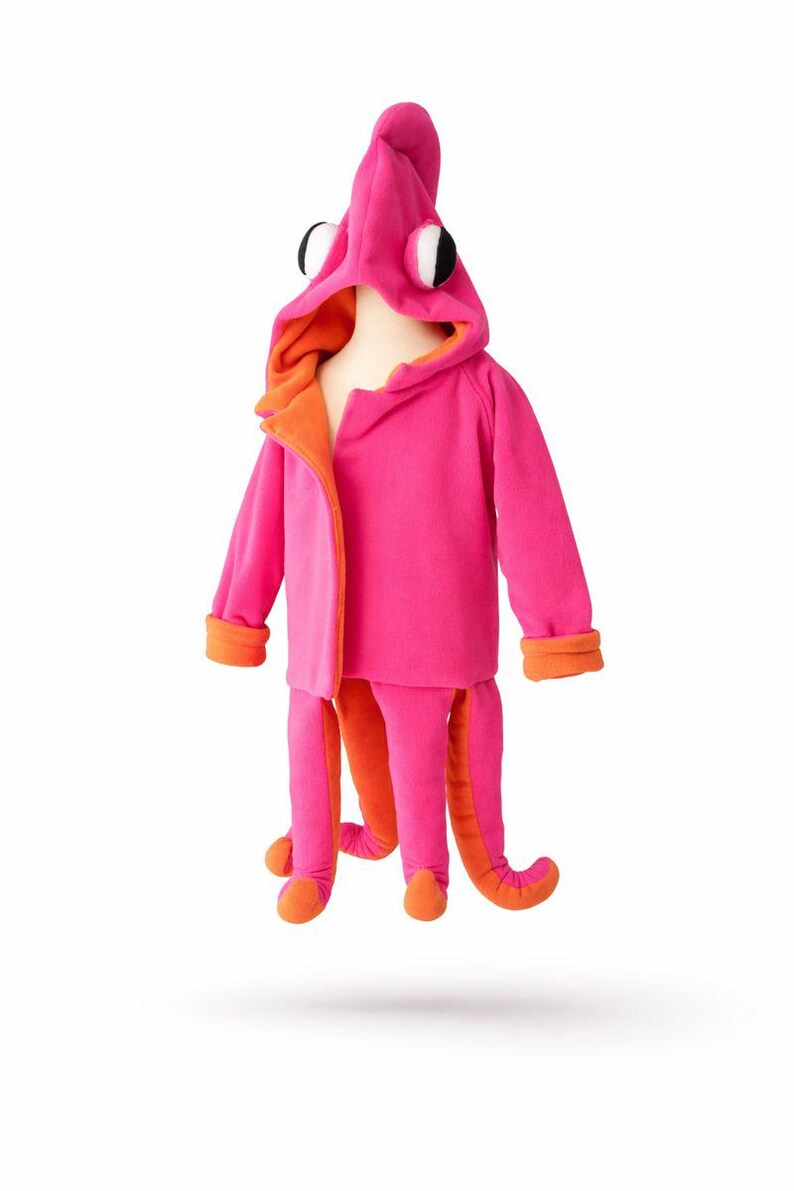 Ocean Animal Costume , Under the Sea Pink Octopus , Squid Hoodie Costume image 1