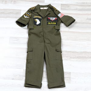 Personalized Army Air Force pilot costume with hat,newborn outfit, Halloween costume
