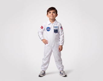 Astronaut Costume — White Space Suit with Hat