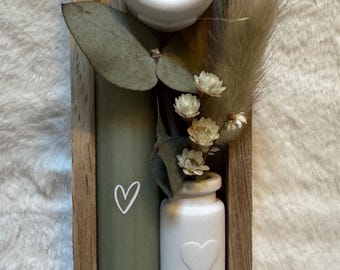 Kerzen Geschenkset mit Vase und Blumen
