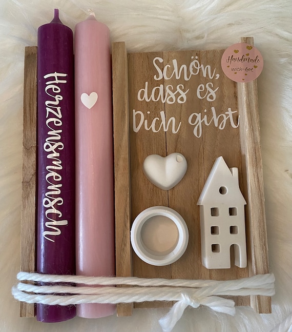 Geschenkset Kerze „Schön, dass es Dich gibt“