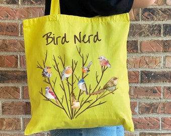 Bird Nerd Canvas Tote Bag: Bird Lover Gift
