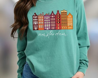Comfort Colors Amsterdam Sweatshirt: Dutch Travel Souvenir Sweatshirt