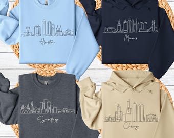 Minimalist City Sweatshirt: Miami, Chicago, New York