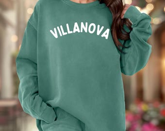 Comfort Colors Villanova Map Sweatshirt: College Town Pride Sweatshirt