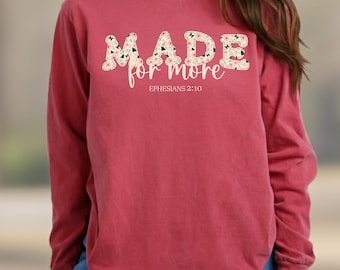 Comfort Colors Christian Sweatshirt, Ephesians 2:10 Toile de Jouy Design