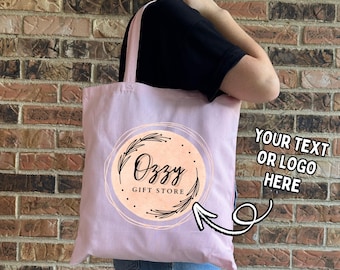 Custom Text Cotton Canvas Tote Bag, Personalized Gift