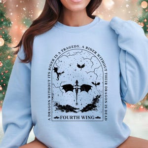 Sudadera con capucha de la Escuela de Guerra Basgiath: Sudadera con capucha del Jinete del Dragón del Cuarto Ala imagen 4