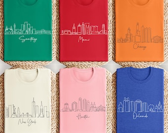 Minimalist City Travel Shirt: Miami, Chicago, New York