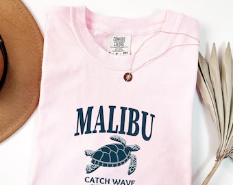 Comfort Colors Malibu Shirt: Catch Wave Surf Tee, Coastal California Vibes