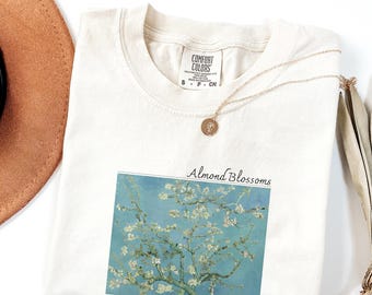 Comfort Colors Van Gogh Shirt: Almond Blossom Floral Art