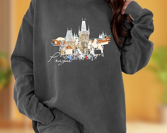 Comfort Colors Prague Sweatshirt: Czech Republic Travel Souvenir