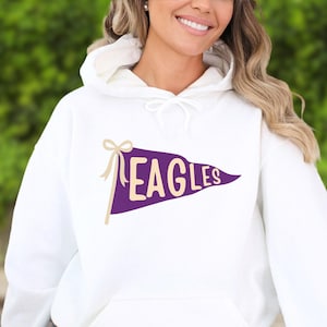 Custom Watercolor Mascot Pennants Sweatshirt: Cheer Team Spirit Hoodie image 5