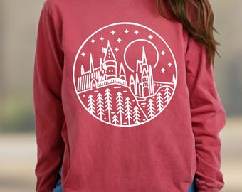 Comfort Colors Wizard Castle Sweatshirt: Magic School Sweatshirt
