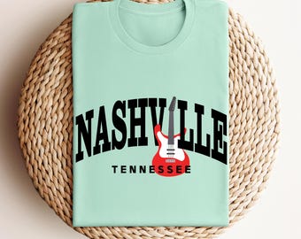 Nashville Music City T-Shirt: Tennessee Guitar Graphic Tee