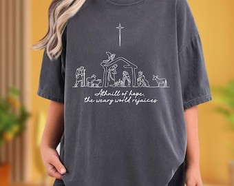 Comfort Colors Nativity Scene Shirt - Christian Christmas Tee