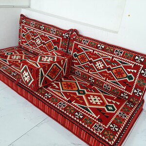 Red Floor Couch, Arabic Sofa Floor Seating,turkish seating, Sectional Sofas,Arabic Majlis Sofa reading nook,love seat Sofa,free shipping