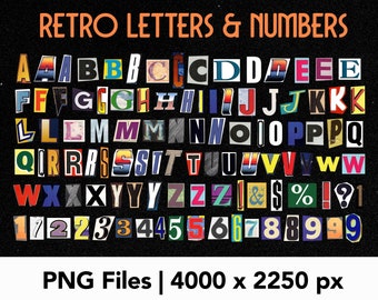 Ransom Letters | Retro Letters & Numbers | Digital Download | Printable Scrapbook | Junk Daily Typography