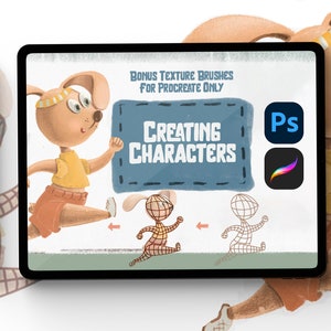 Procreate Stamps for Creating Cute Characters | Photoshop | Create Characters | Procreate Brushes | Procreate Grids
