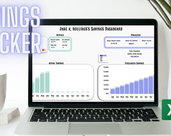 Monthly Savings Tracker For Excel Spreadsheets, High Yield Savings Dashboard, Financial Savings Template, Automatically Updated Excel Tables