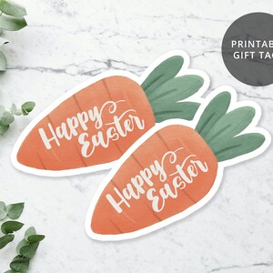 Étiquette-cadeau carotte imprimable, téléchargement immédiat, étiquette de panier de Pâques pour enfants, étiquette-cadeau de Pâques, Pâques imprimable, art aquarelle de Pâques, impression à la maison