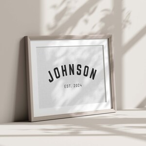 Custom Family Name Sign Printable Wall Art, Last Name Banner, Family ...