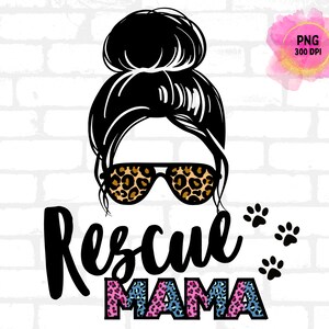 犬救助ママ PNG、犬ママ T シャツ、ママ犬 PNG、昇華デザイン、犬救助、パーソナライズされた犬救助トートバッグ、犬好きへのギフト