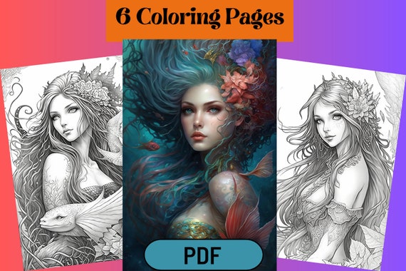 Mythical mermaids coloring book online